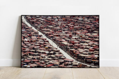 Top view of the streets of Larung Gar print