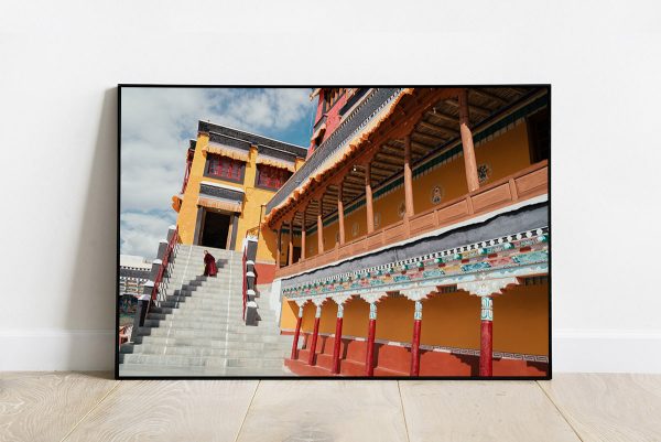 Print of a Tibetan Buddhist monastery in Ladakh, India